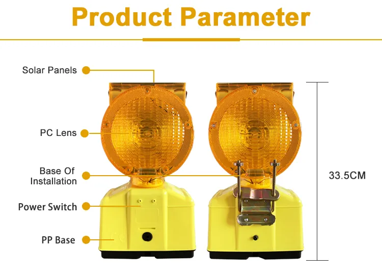Solar Energy Caution Light for Mounted on Traffic Cone