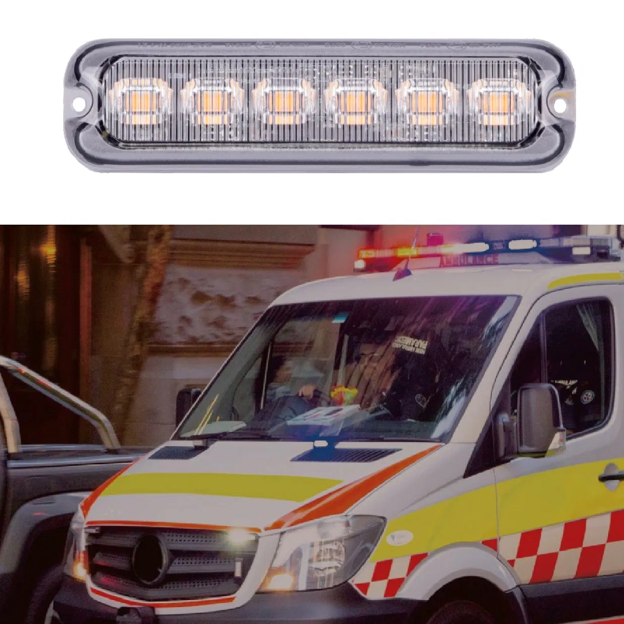 Ambulance LED Strobe Light Emergency Warning Lamp Pickup Truck Amber Grille Beacon Flashing Safety Lights for ATV Trailer