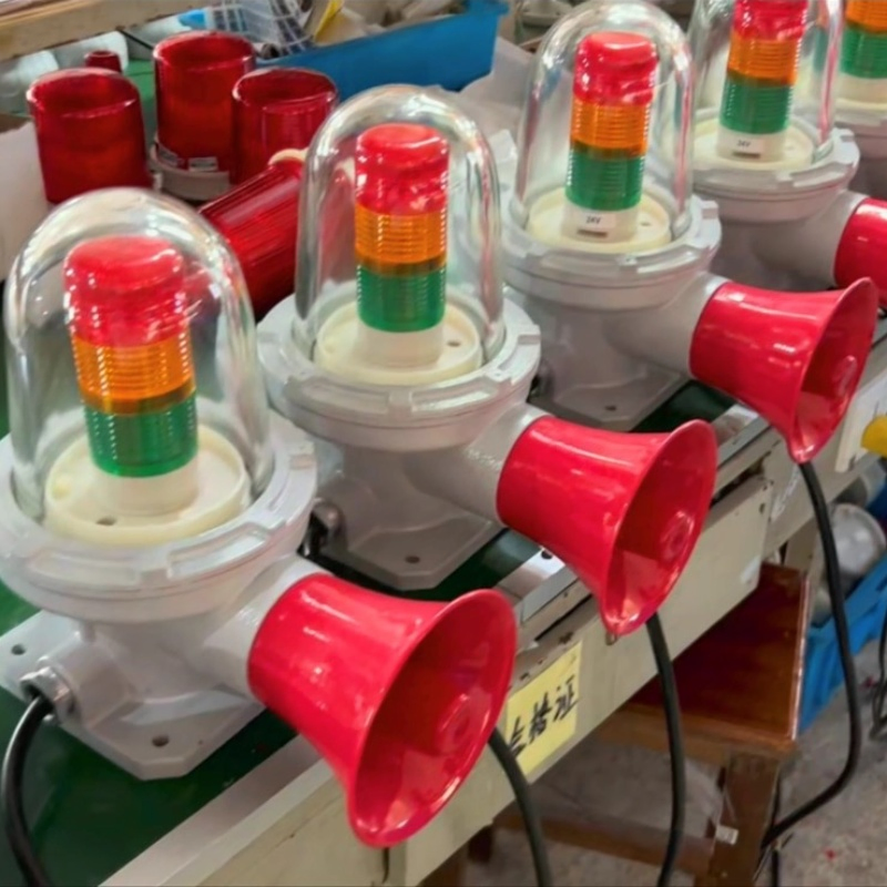 ATEX 20W 150dB Explosion Proof Sound Warning Light Red Amber Green Rotate Flash Strobe Steady