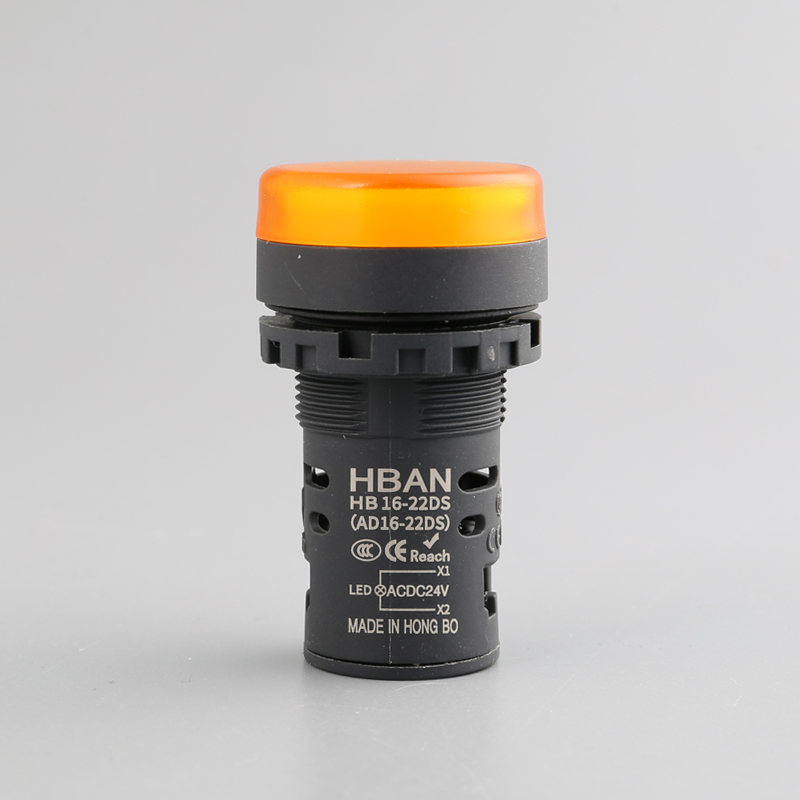 Hban 22mm Orange Plastic LED Lamp Signal Indicator Light for Industrial Alarms