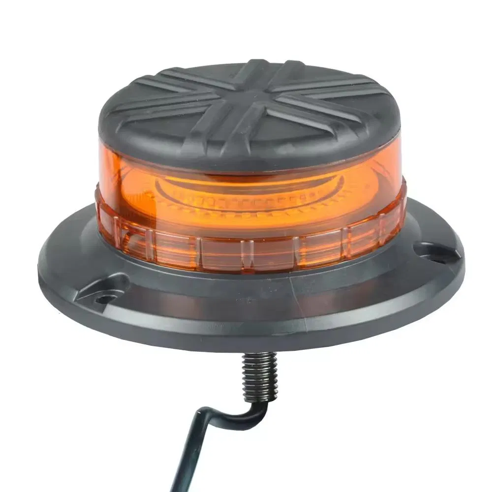 Flexible Pole Mount Black Top Lift Truck Tractor Amber Strobe Rotating Light Vehicle LED Warning Beacon