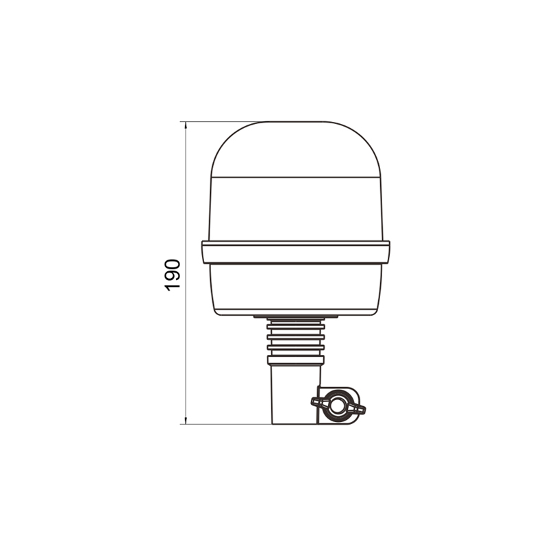 LED Warning Beacon Light with DIN Pole Mounted and ECE R65 &amp; IP69K Waterproof