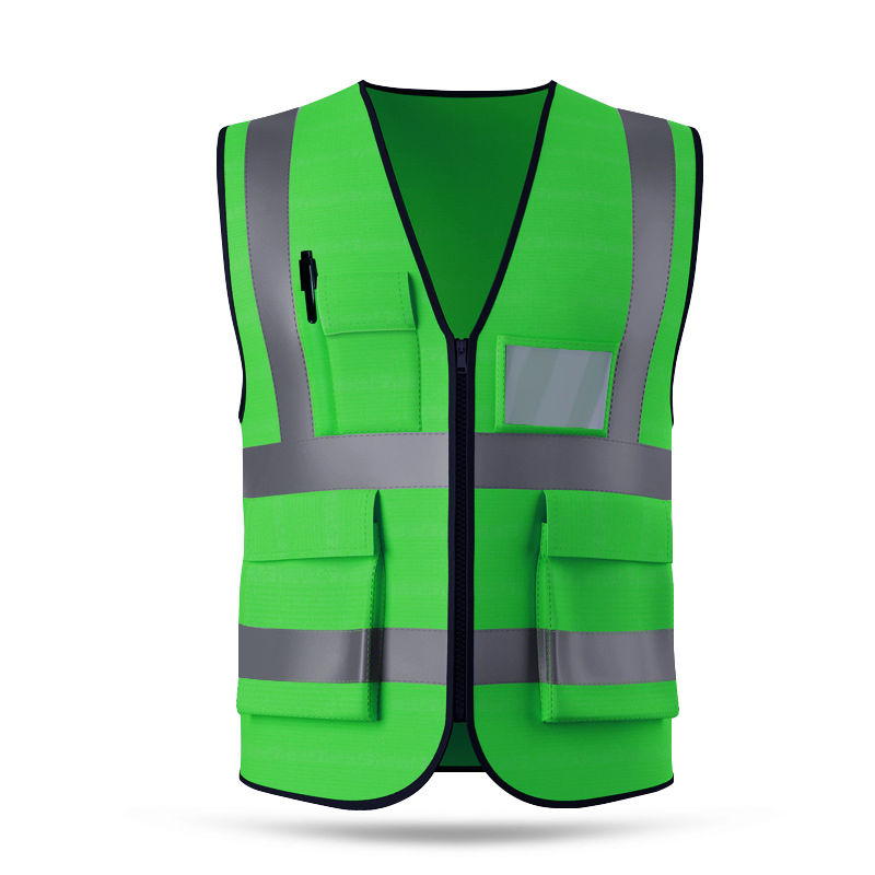 Customized Logo Color Reflective Vest Multi-Pocket Roadway Safety Jacket
