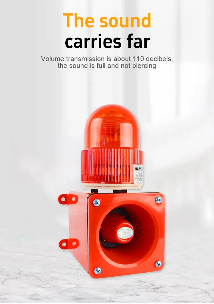 Industrial Sound and Light Alarm Magnetic Suction