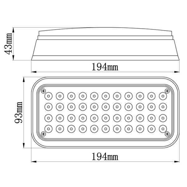 Haibang LED Ambulance Surface Mounted Strobe Rectangular Turn Signal Light (TBF-837L1)