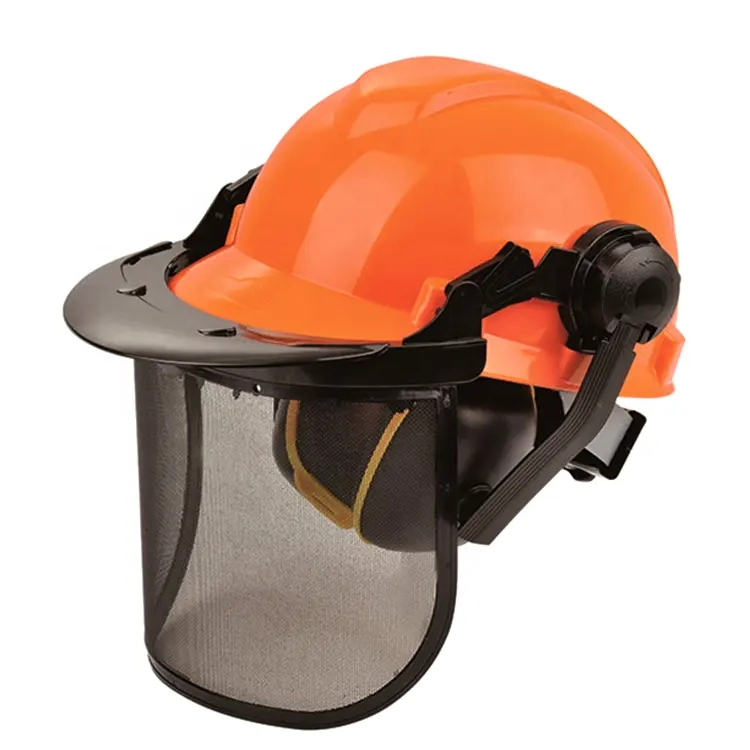 Brand CE Safety Helmet with Wire Mesh Face Shield