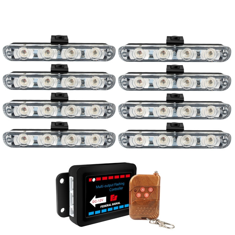 LED Strobe Lights Emergency Flashing Warning Beacon White Amber