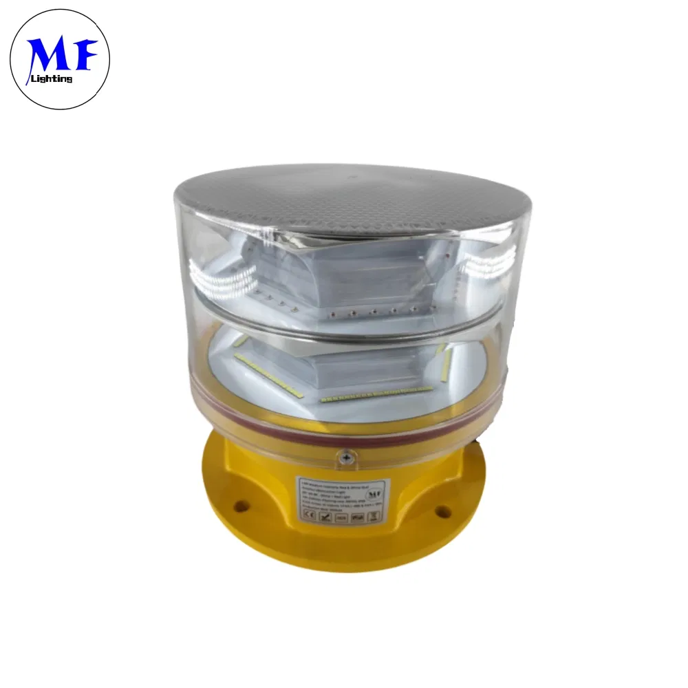 Outdoor Waterproof IP66 Medium-High-Intensity Red&White Customized Color Aircraft Marine Bacon 2000CD 20000CD AC DC Tower Bridge LED Aviation Obstruction Light