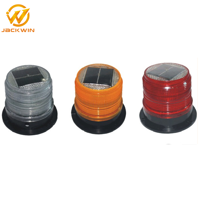 Solar Powered Amber Flashing Warning Lights with Magnetic / Screw Mounting Method