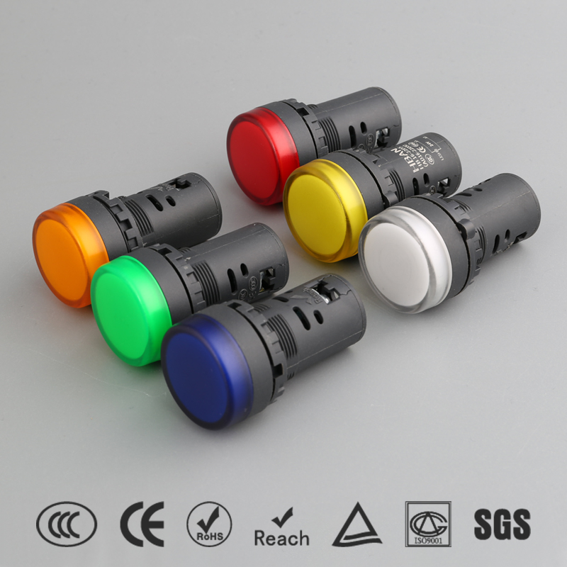 Hban 22mm Orange Plastic LED Lamp Signal Indicator Light for Industrial Alarms