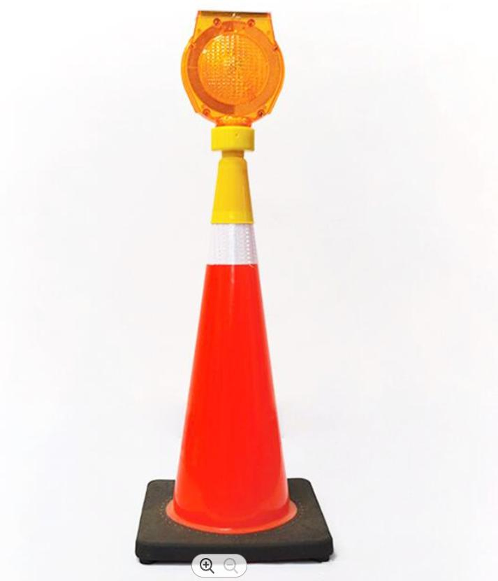 Solar Energy Caution Light for Mounted on Traffic Cone