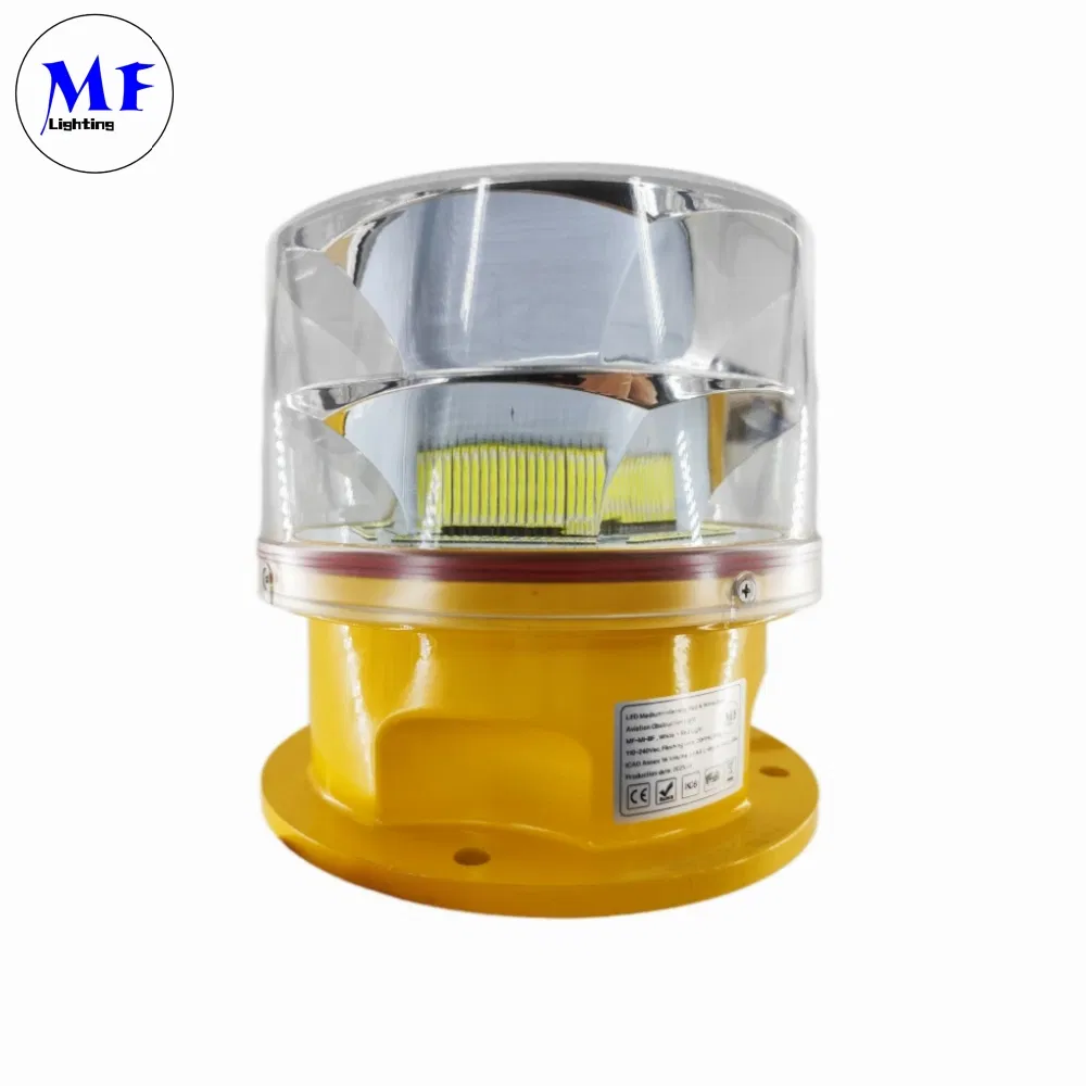 Outdoor Waterproof IP66 Medium-High-Intensity Red&White Customized Color Aircraft Marine Bacon 2000CD 20000CD AC DC Tower Bridge LED Aviation Obstruction Light