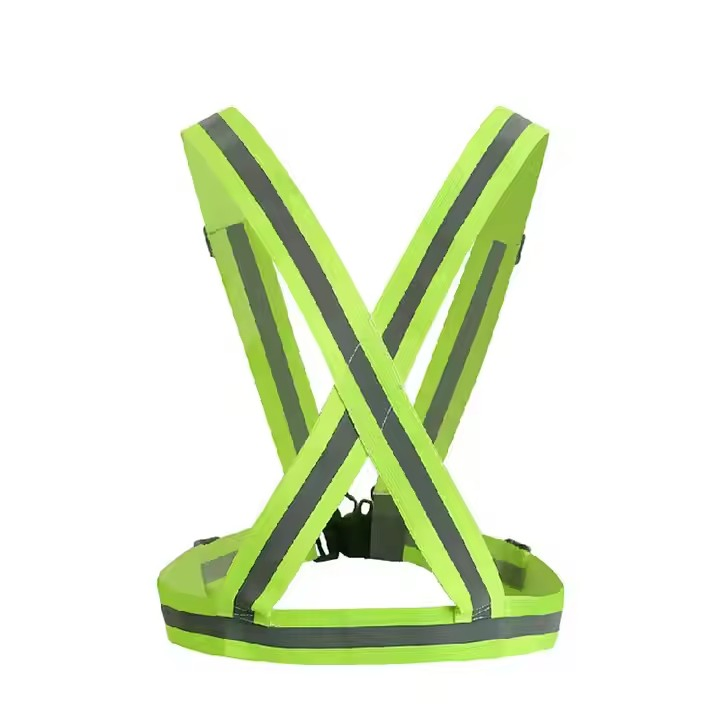 High Visibility Polyester Safety Vest Reflective Safety Vest with LED Light Safety Running Vest