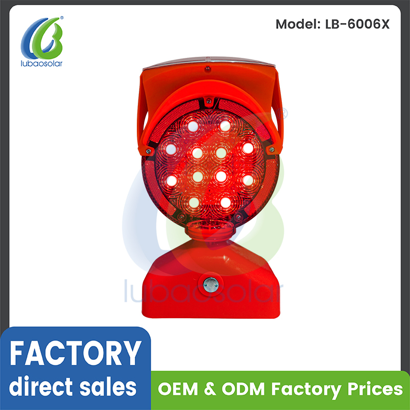 Amber Flashing Solar LED Traffic Control Durable Barricade Light