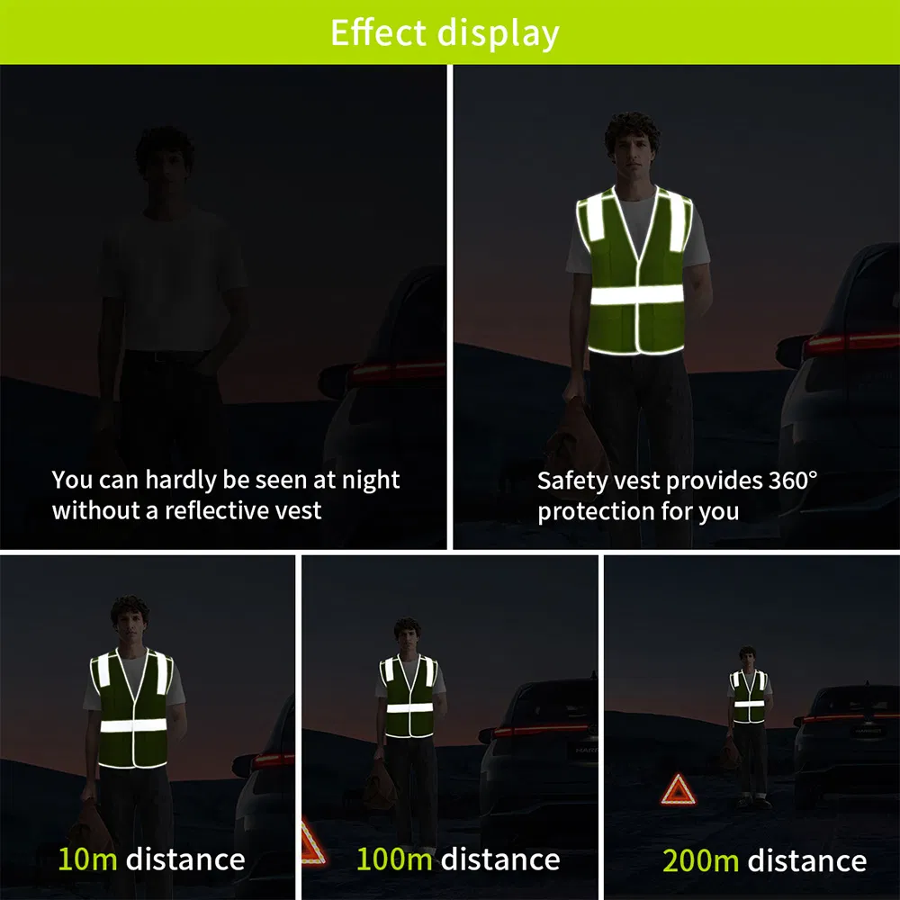 High - Visibility Reflective Safety Vest for Construction Road Work &amp; Outdoor Jobs
