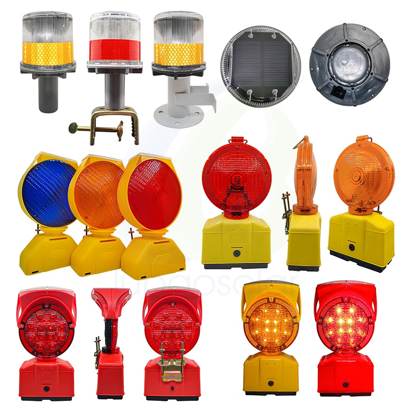 Solar LED Strobe Flashing Rotating Safety Beacon Emergency Traffic Road Portable Waterproof Polycarbonate Solar Warning Light