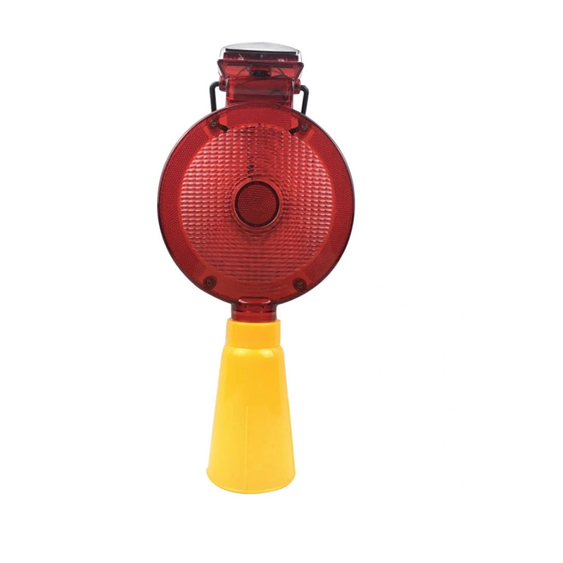 CE Certified Traffic Alarming Alert Lamp Yellow Red LED Barricade Flashing Light / Amber Road Cone Solar Barricade Light for Warning Safety