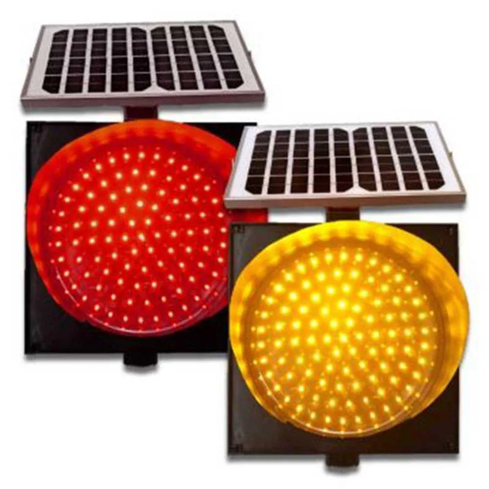 Hot-Selling 12V 300mm Engineering-Grade Portable Yellow Flashing LED Solar-Powered Traffic Control Warning Light