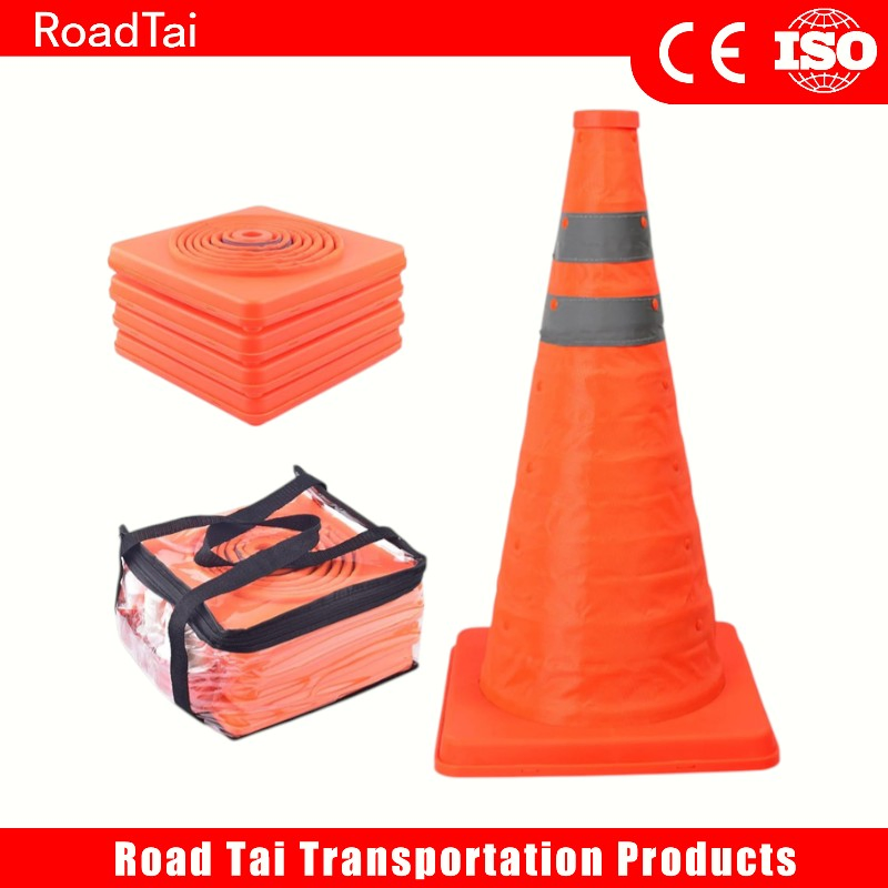 Collapsible Pop-up Traffic Safety Cone with Internal LED Flashing Light