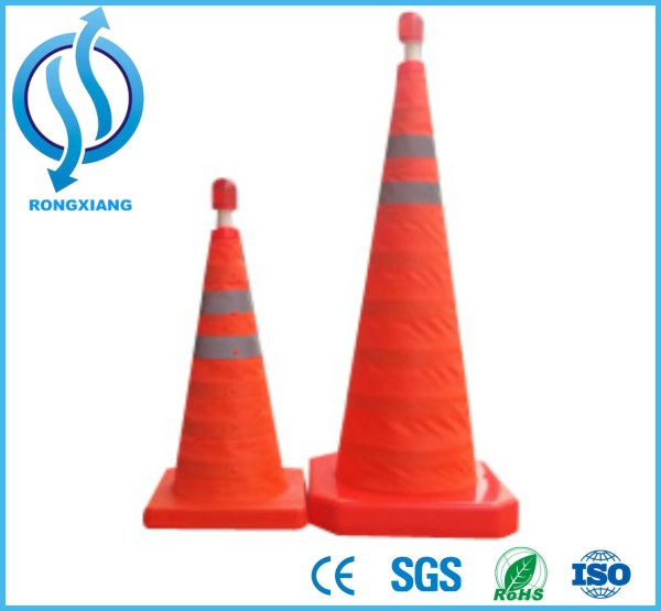 Reflective Retractable Collapsible Waterproof Traffic Safety Cone with LED Light
