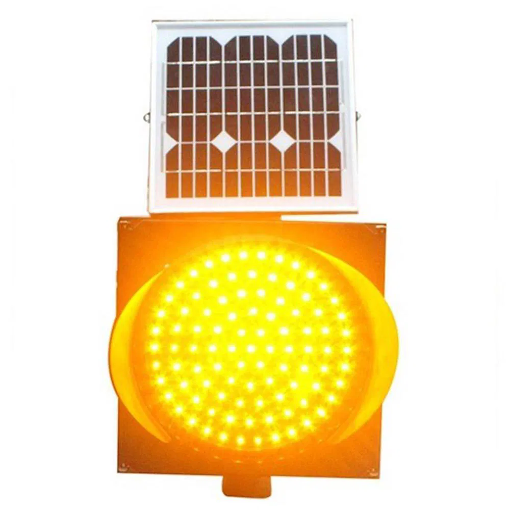 Hot-Selling 12V 300mm Engineering-Grade Portable Yellow Flashing LED Solar-Powered Traffic Control Warning Light