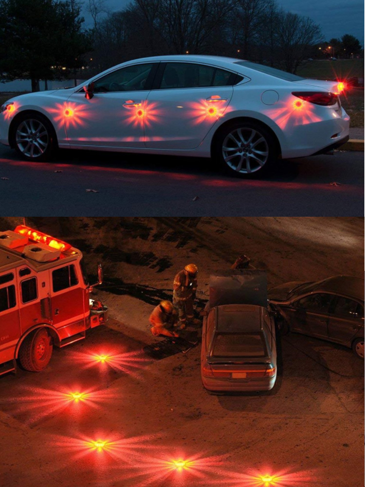 12+3 LED Road Safety Emergency Lighting Vehicle Warning Rechargeable Warning Flashing Signal Beacon Lamp Car Road Flares Caution Light