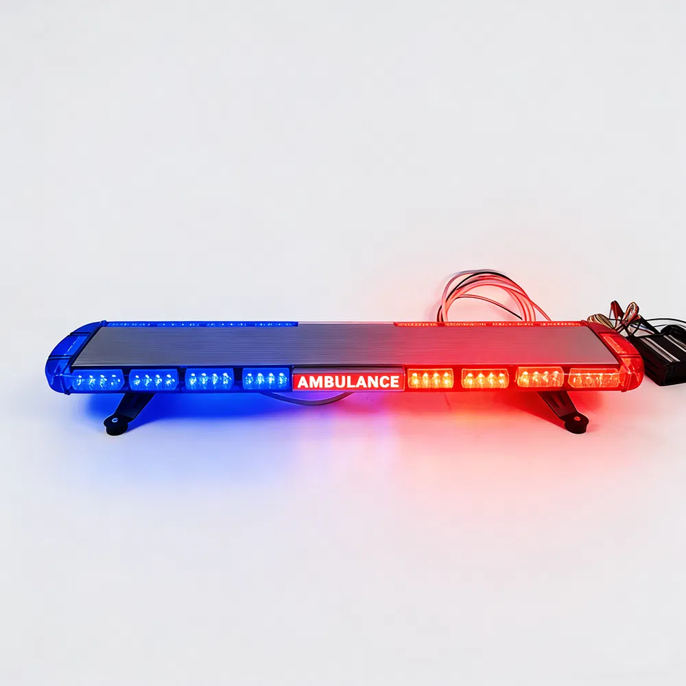 Red Blue LED Warning Flashing Lightbar with Luminous Sign for Vehicle Roof 517LC-Lt
