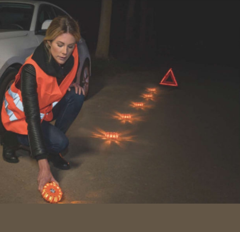 6 in 1 Rechargeable Amber Flash LED Traffic Flare Emergency Warning Light