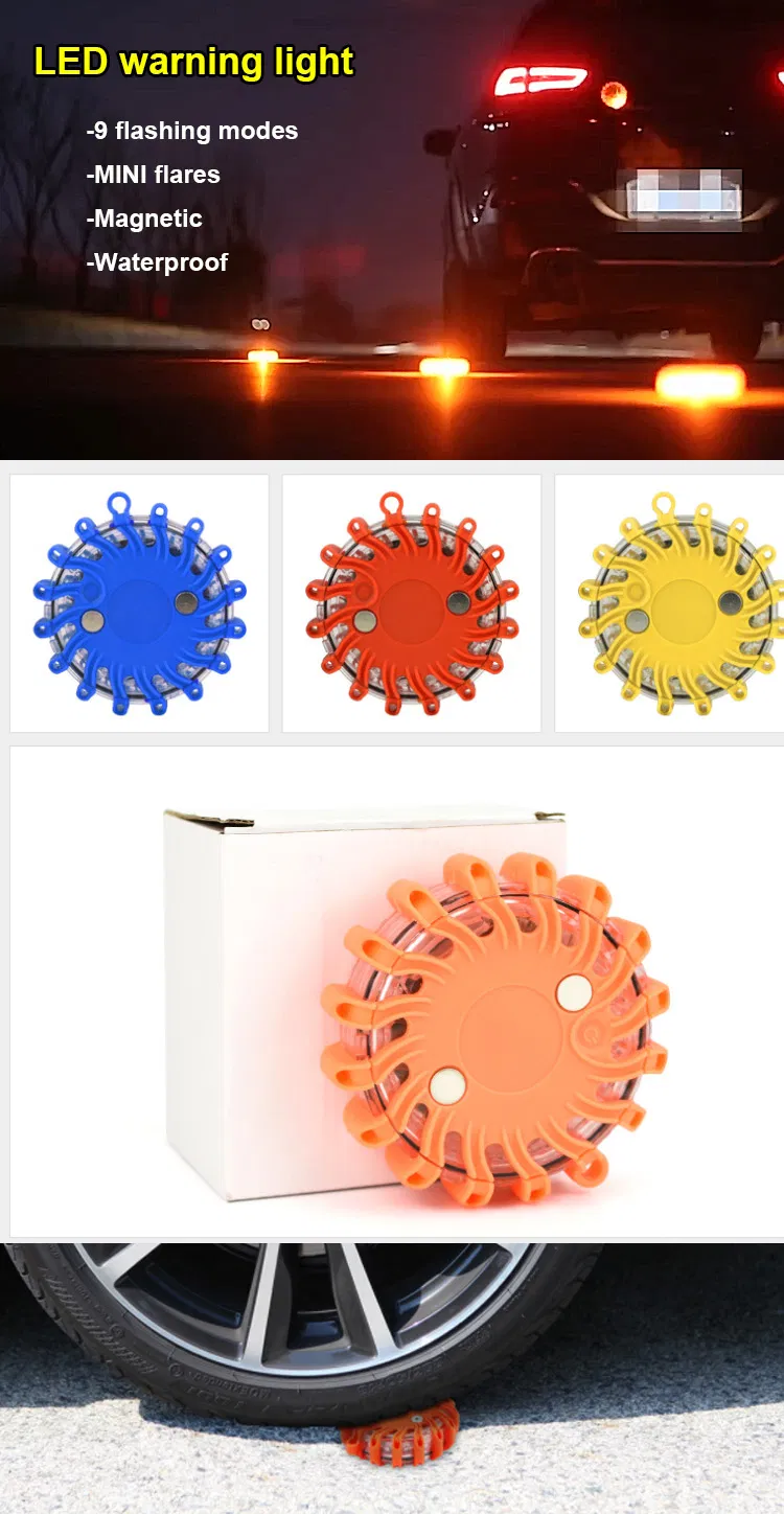 12+3 LED Road Safety Emergency Lighting Vehicle Warning Rechargeable Warning Flashing Signal Beacon Lamp Car Road Flares Caution Light