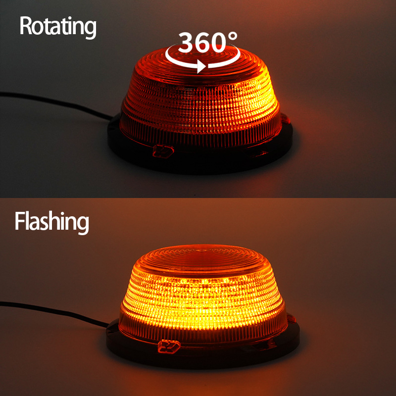 12-50V Forklift Emergency Flash Warning Light Magnetic Mount Amber Safety Strobe Beacon Light 90LED Waterproof for Truck Tractor