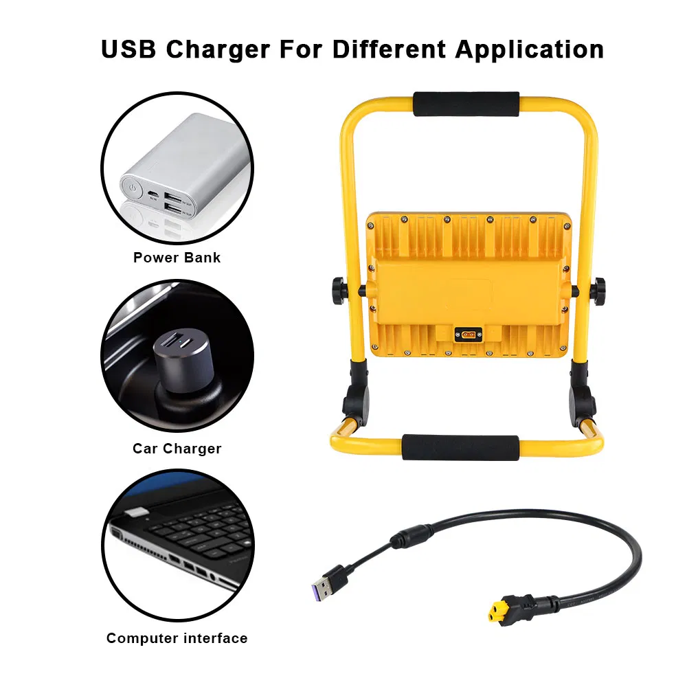 High Power Portable 100W Rechargeable Work LED Light for Emergency