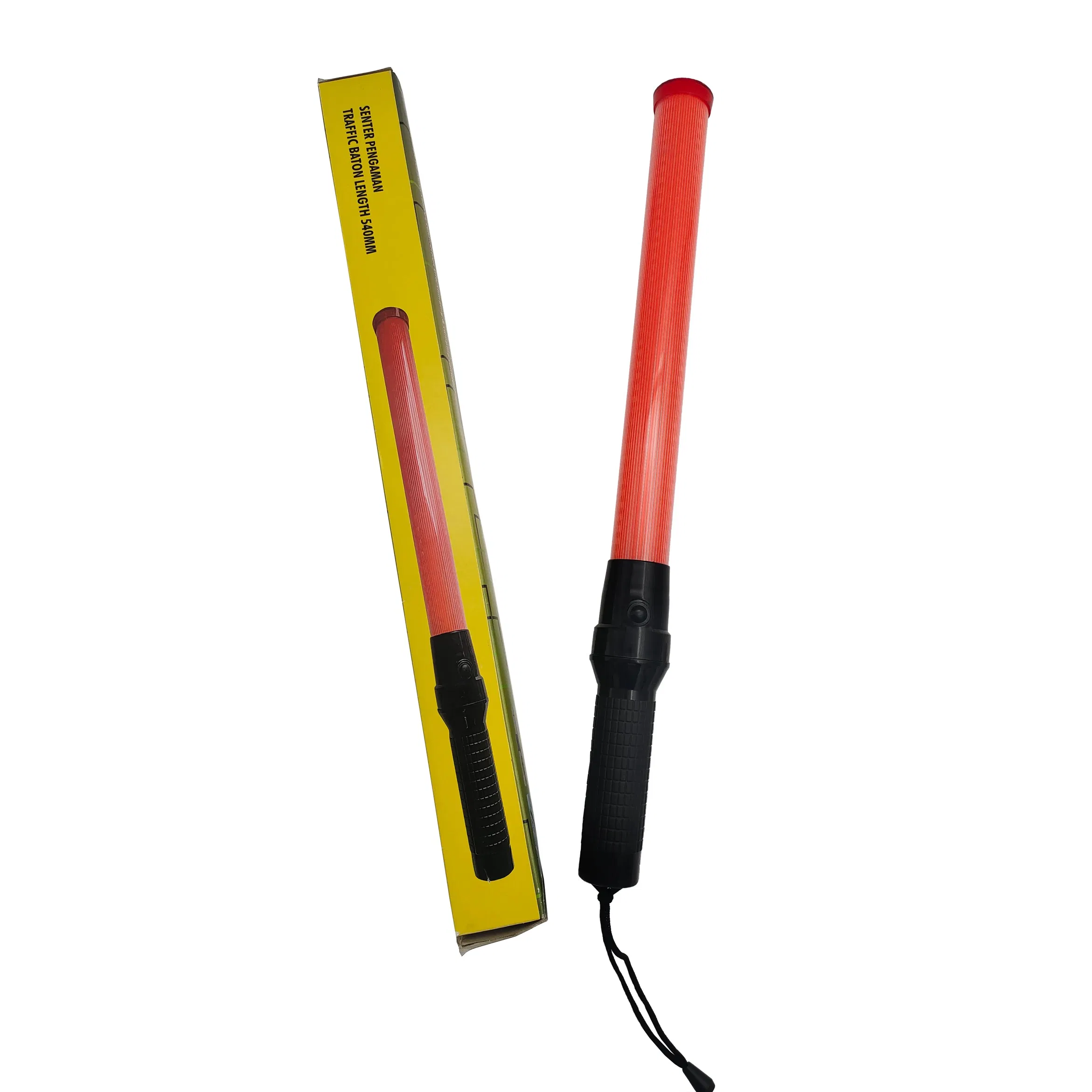 Red Flashing Security Control LED Wand Light Stick 54cm Traffic Command Baton