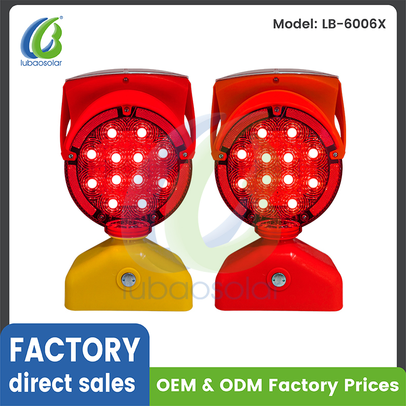 Amber Flashing Solar LED Traffic Control Durable Barricade Light