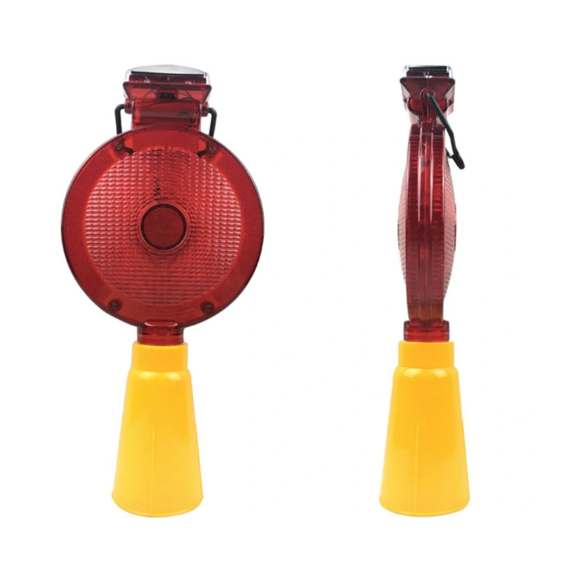 CE Certified Traffic Alarming Alert Lamp Yellow Red LED Barricade Flashing Light / Amber Road Cone Solar Barricade Light for Warning Safety