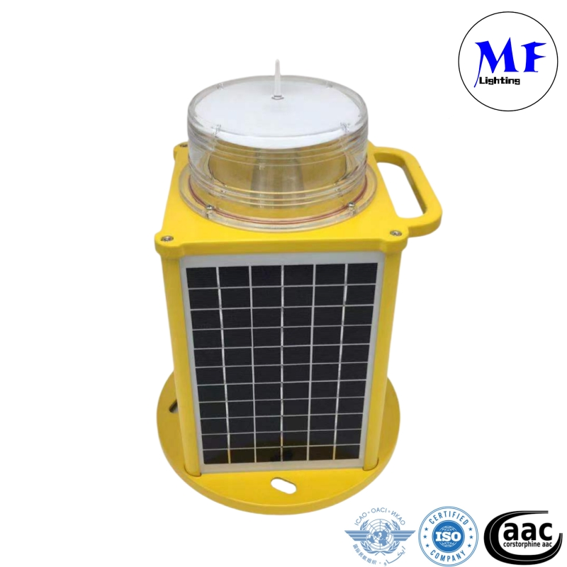 Factory Price Solar Power Marine Aviation Warning Light Solar Navigation Light with IP67 Lithium Battery for Beacon Marine Tower Cranes Aircraft Obstruction