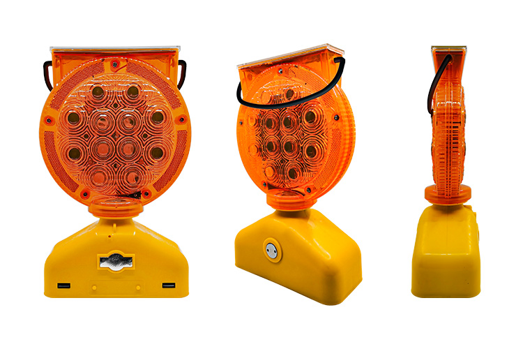 Emergency Amber Construction Site Light with Solar Charging