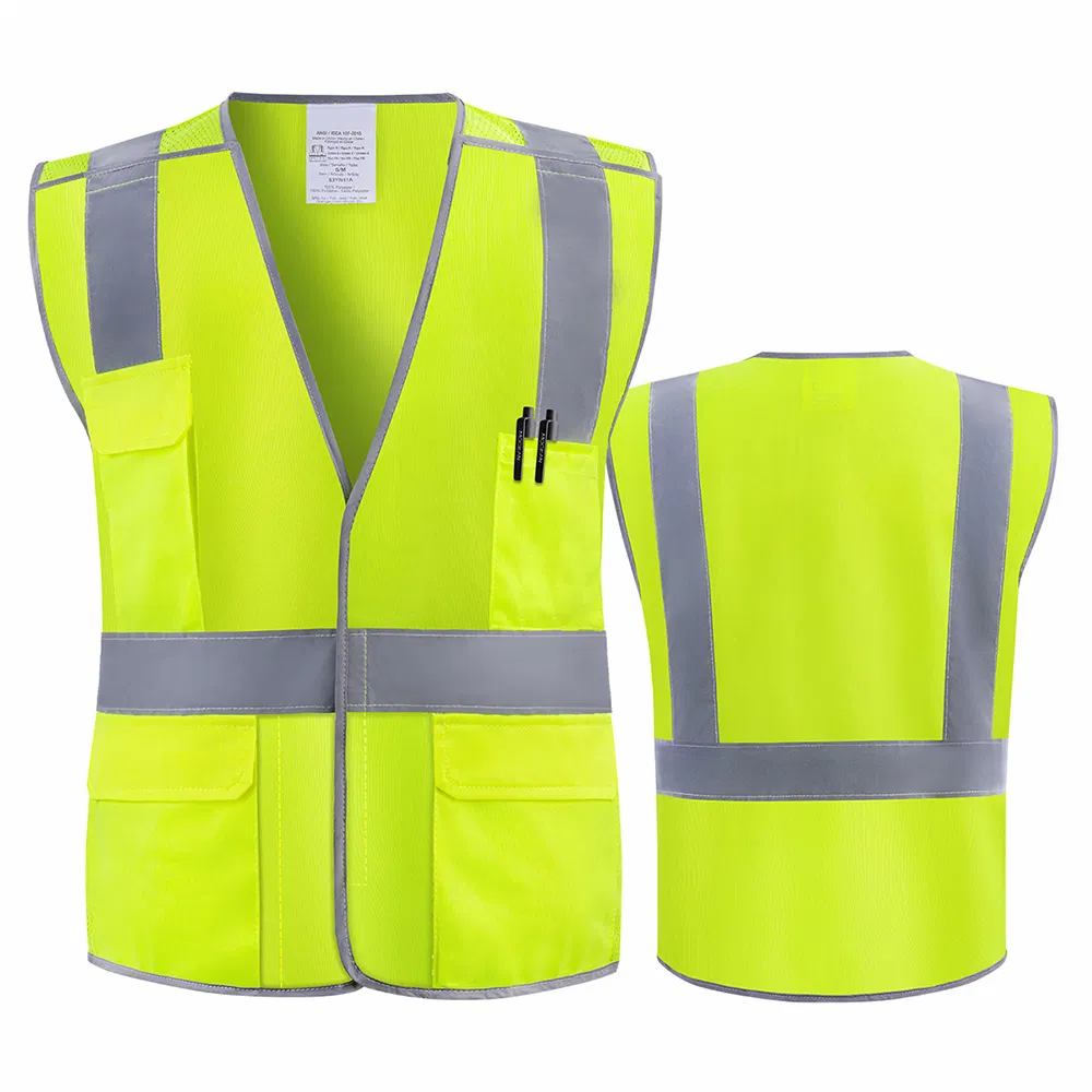 High - Visibility Reflective Safety Vest for Construction Road Work &amp; Outdoor Jobs