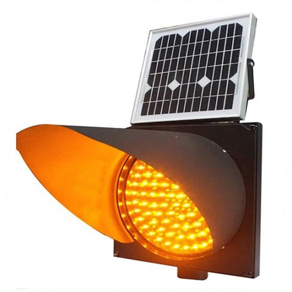 Hot-Selling 12V 300mm Engineering-Grade Portable Yellow Flashing LED Solar-Powered Traffic Control Warning Light