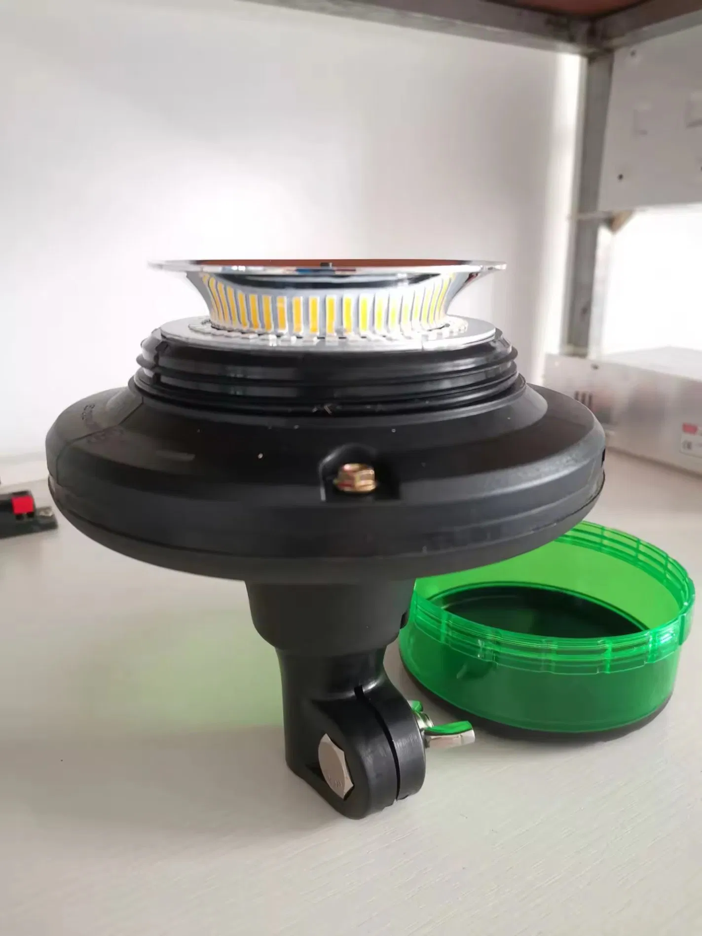 Flexible Pole Mount Black Top Lift Truck Tractor Amber Strobe Rotating Light Vehicle LED Warning Beacon