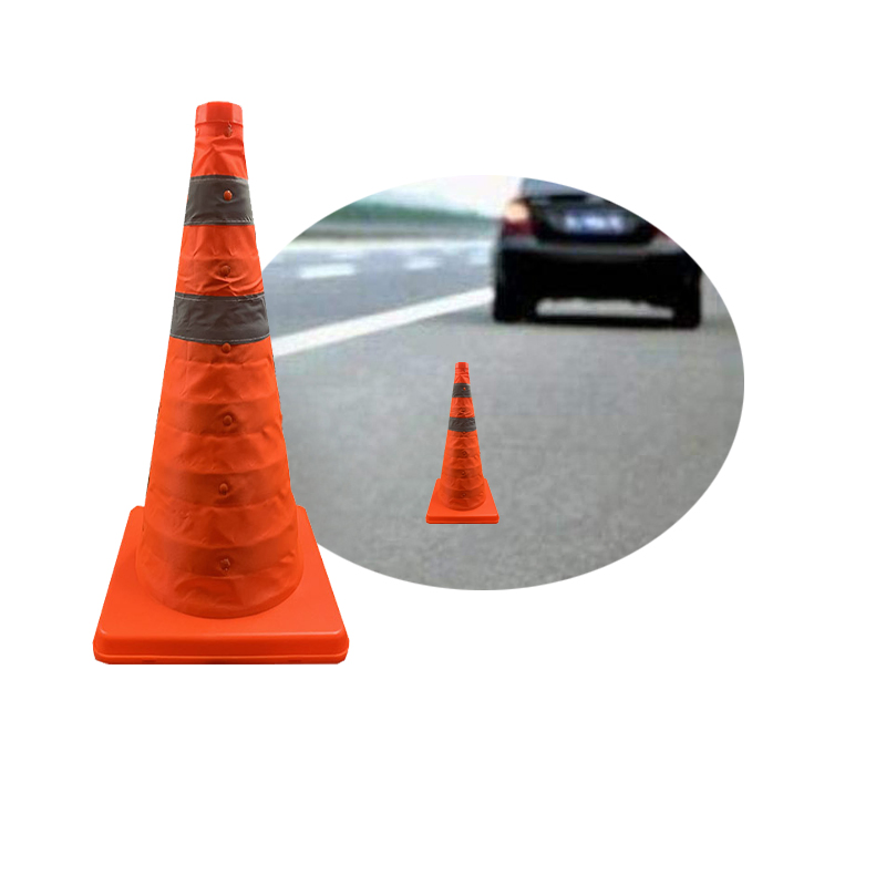 70cm Collapsible Traffic Road Safety Cone with Light