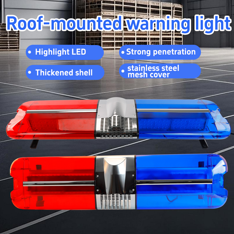 LED Flashing Warning Light 12V Yellow Engineering Vehicle Obstacle Clearing Vehicle Flashing Emergency Light Car Roof Long Row Light