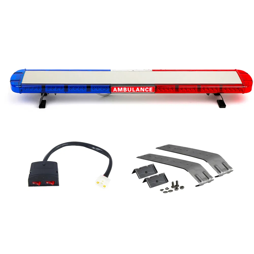 Red Blue LED Warning Flashing Lightbar with Luminous Sign for Vehicle Roof 517LC-Lt
