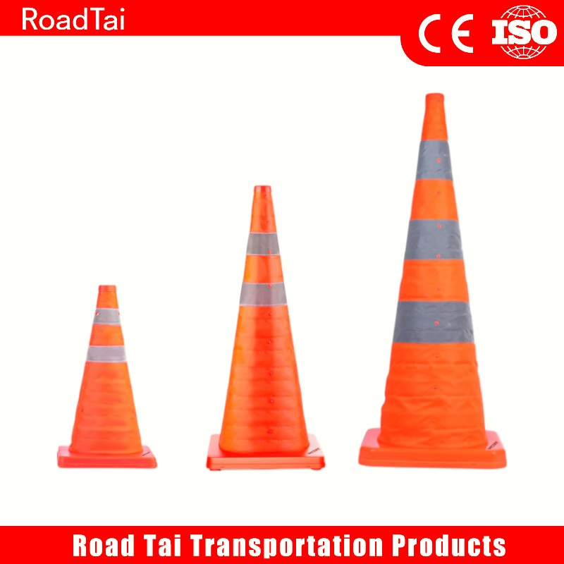 Collapsible Pop-up Traffic Safety Cone with Internal LED Flashing Light