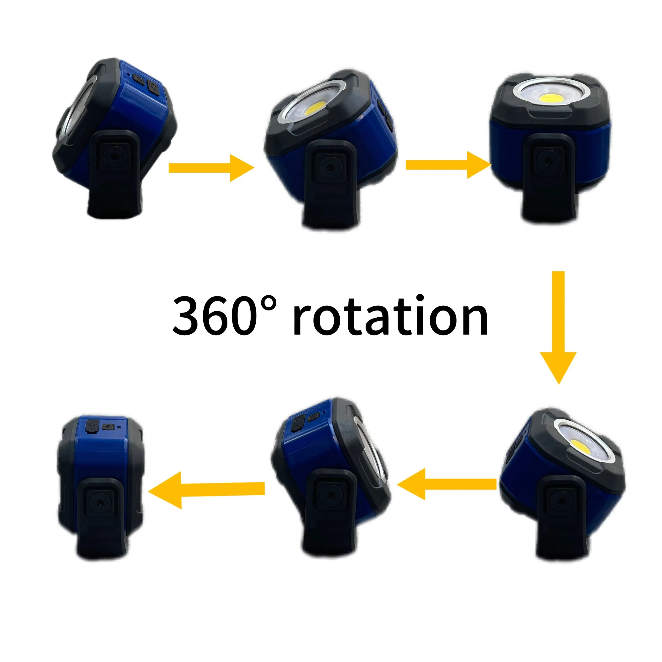 10W COB Portable Spotlight Rechargeable Waterproof Light with Magnet Base for Portable Outdoor Work Light