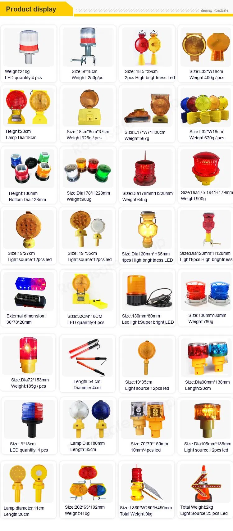 Solar Warning Light Dimensions