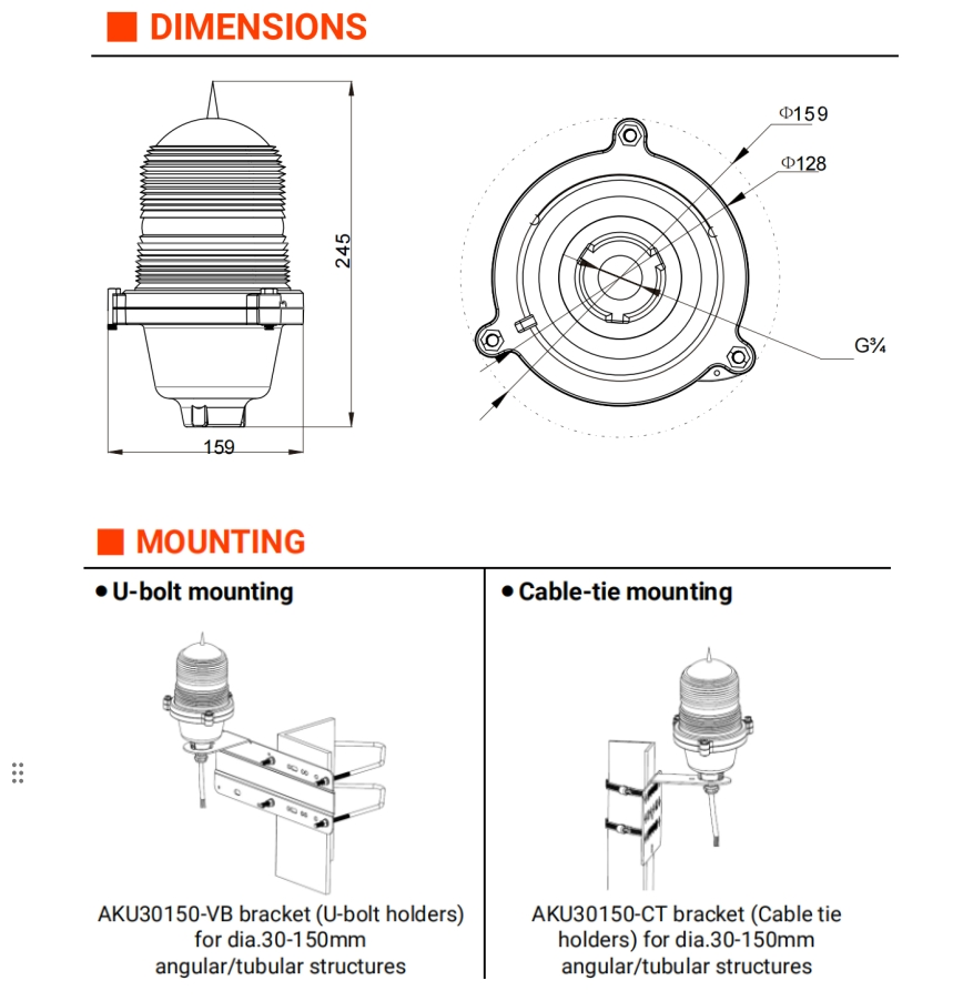 Air Obstruction Signal Light for Telecommunication Tower/Bridge/Building