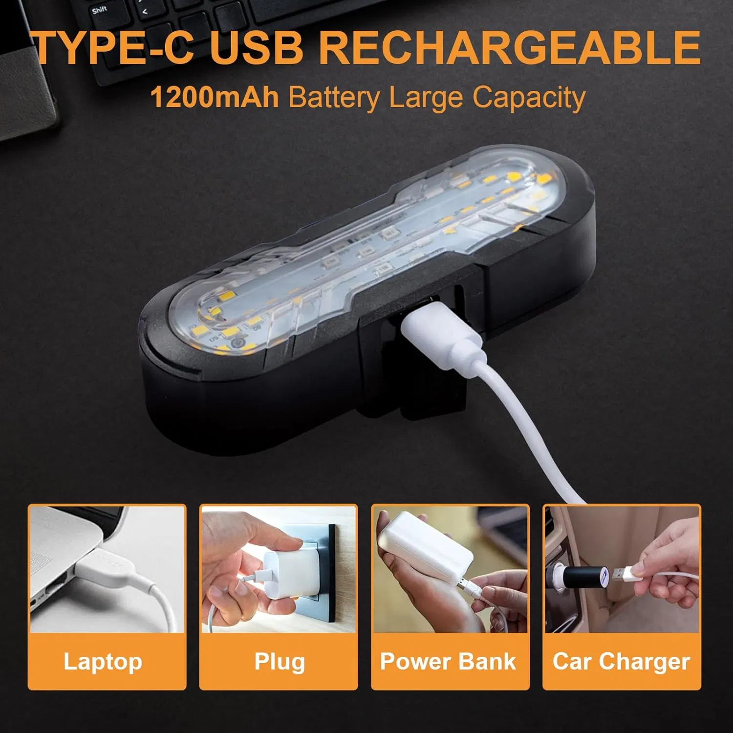 Smart Bike Tail Light with Turn Signal, Wireless Remote Control, USB Rechargeable Bicycle LED Warning Light, Waterproof Night Cycling Safety Bike Blinker for E-