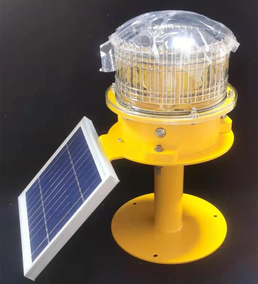Solar Strobe Warning Light 360 Degree Single Column Super Bright Waterproof IP67 for Construction Traffic Dock Marine Wireless Light Control Flashing