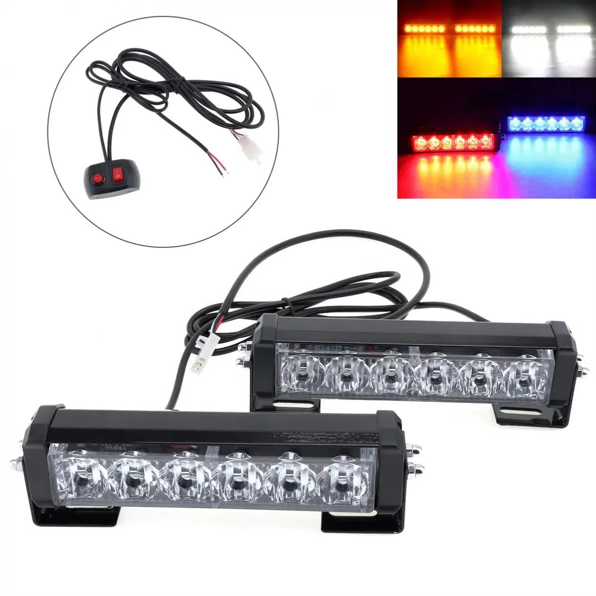 Car Windshield Flashing Warning Light 8 LED Emergency Strobe Light Bar