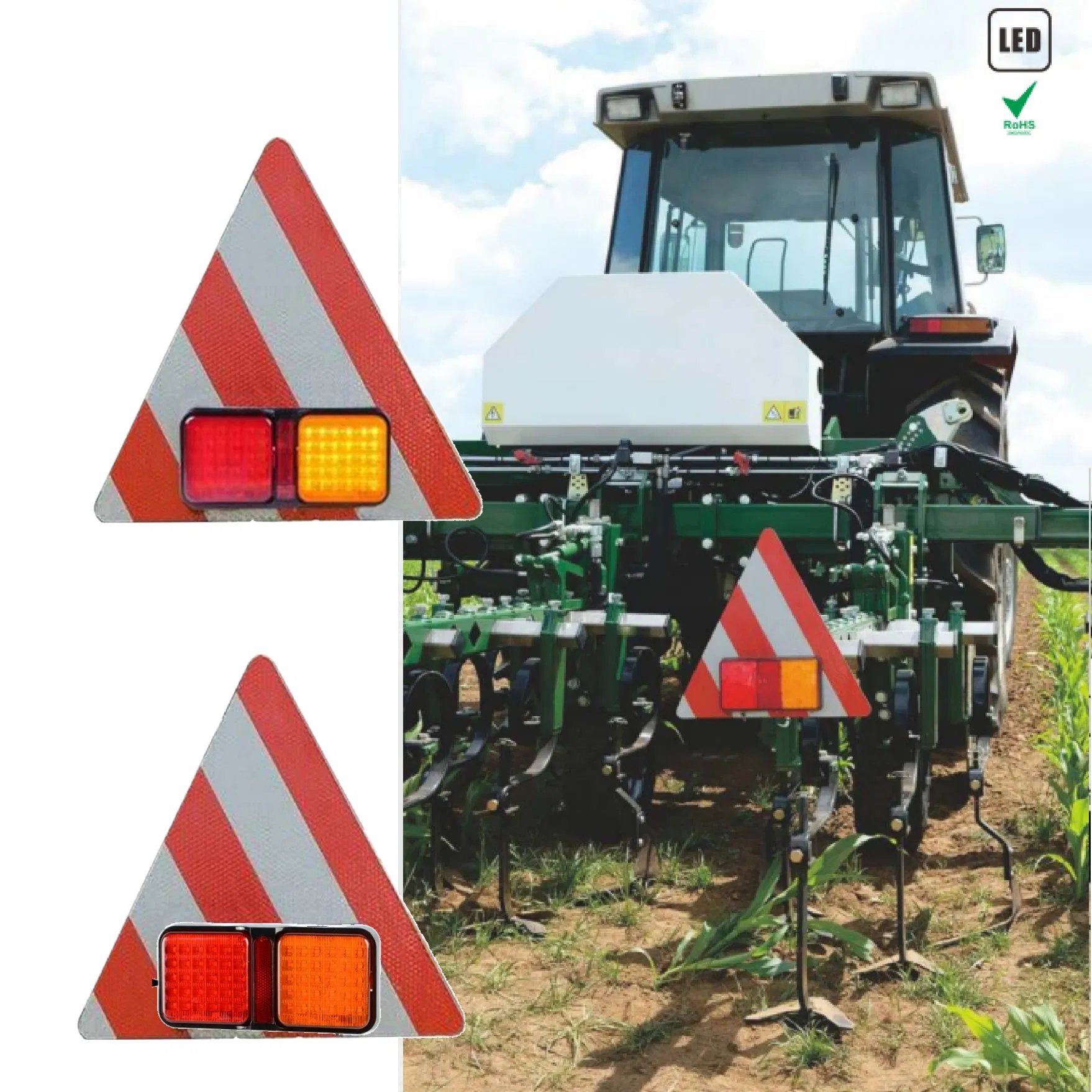 Traffic Emergency Sign Board Agricultural Vehicle Brake LED Truck Rear Direction Indicator Lights